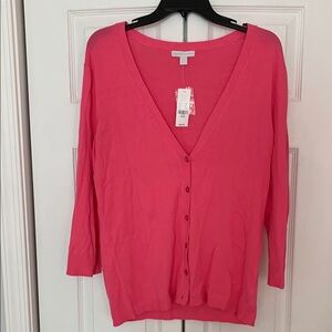 New York & Company Bright Pink Cardigan Sweater